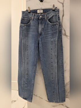 Agolde Light Blue High-Rise Straight Jeans